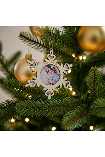 damoro Glob din lemn,cu 1 spatiu poza,model Happy Holidays