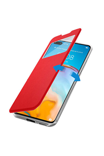 Samsung Θήκη FlipView για A3 (2017), Flip S-View, Μαγνήτης, Κόκκινο