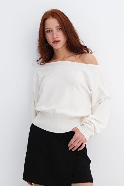 Addax Boat Neck Knitwear Sweater K10330
