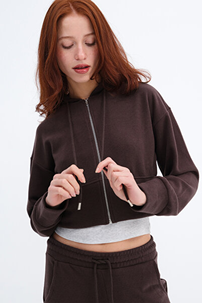 Addax Hooded Zippered Top-And-Bottom Set Tkm2030