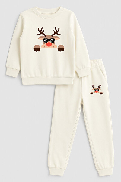 MODA Geyik Anul Nou Moș Crăciun Crăciun cu imprimeu guler rotund Trening pent...