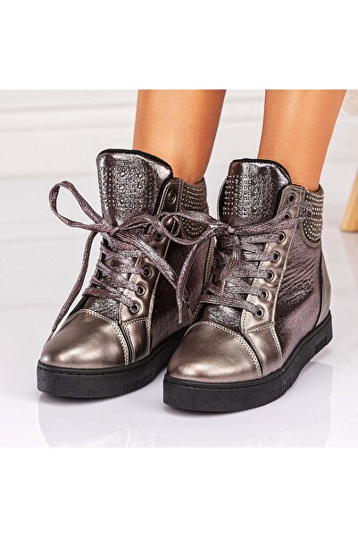 Lush Fashion Women's Grey Boots Made of Eco-Leather with Orthopedic Sole Code: BBK-29 (D2)
