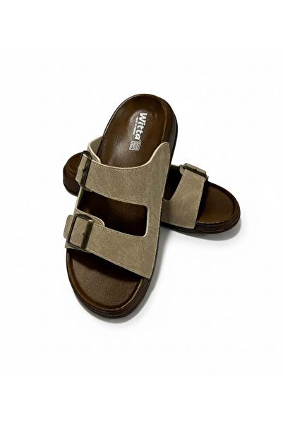 Witta Men's Double Buckled Anatomical Sole Comfortable Summer Shoes Slipper