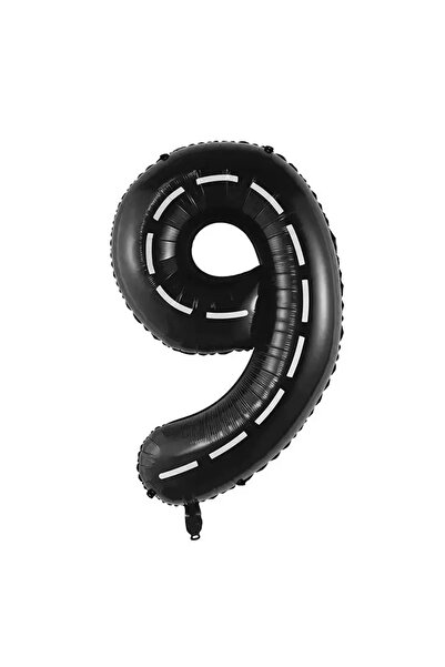 Generic بالون أسود قابل للنفخ من رقائق الألومنيوم على شكل رقم 0-9، 40 بوصة