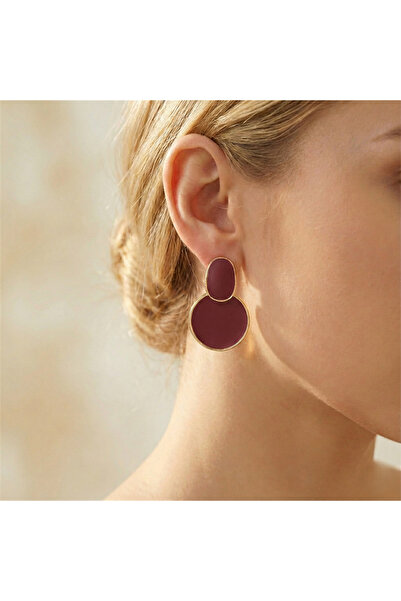 Candy ختم نوفريا - أقراط دائرية متدلية مطلية بالمينا