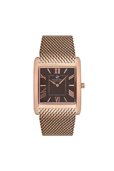 Beverly Hills Polo Club Bp3036X.440 Men's Wristwatch | 36 mm Rose Gold Case, Mesh Band