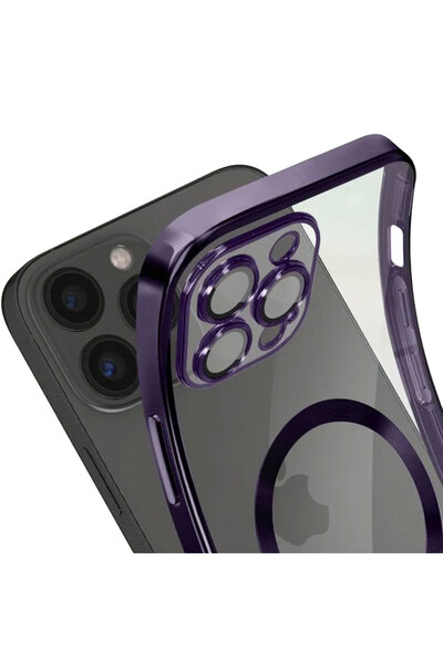 Apple Кейс за iPhone 13 Pro - силиконов с MagSafe, тънък, прозрачен, лилав