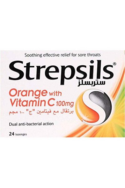 STREPSİLS Orange With Vitamin C 100Mg Lozenges 24'S
