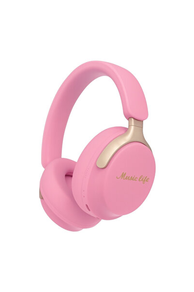 BaoBao AKZ 22 Over-Ear MusicLife Wireless Headphones, HD Stereo, Super Bass, Pink