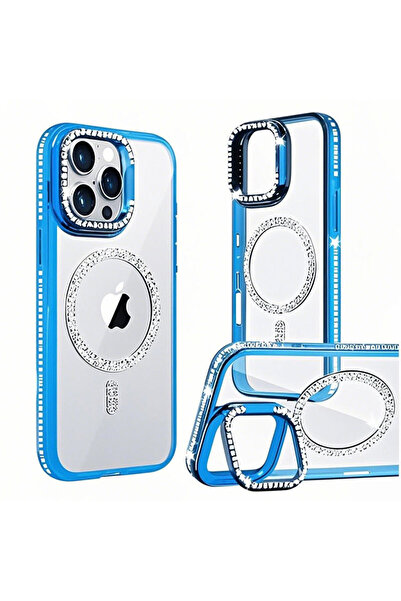Apple Θήκη με κρυστάλλους για iPhone 16 Pro, MagCase, CamStand, Μπλε