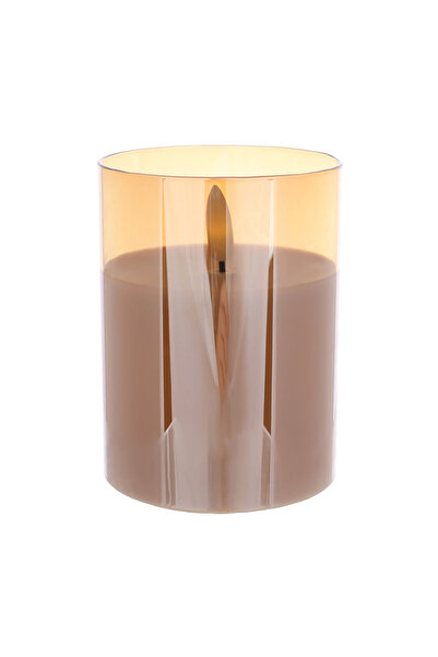 OEM Lumânare decorativă din sticlă aurie fumurie – design elegant, ambianță c...