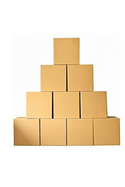 Houzi مجموعة من 10 صناديق نقل متينة من الورق المقوى المموج القابل لإعادة التدوير بنسبة 100%، مكونة من 5 طبقات (45 × 45 × 45 سم)