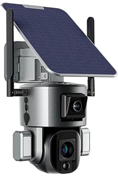 CRONY كاميرا D5 واي فاي بدقة 4K و8 ميجابكسل تعمل بالطاقة الشمسية وبطارية مزدو...