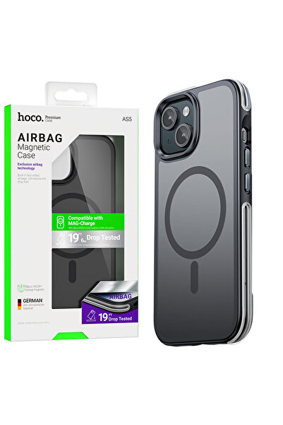 Apple Калъф Hoco (AS5) за iPhone 15 - MagSafe, GripEdge, матов, черен