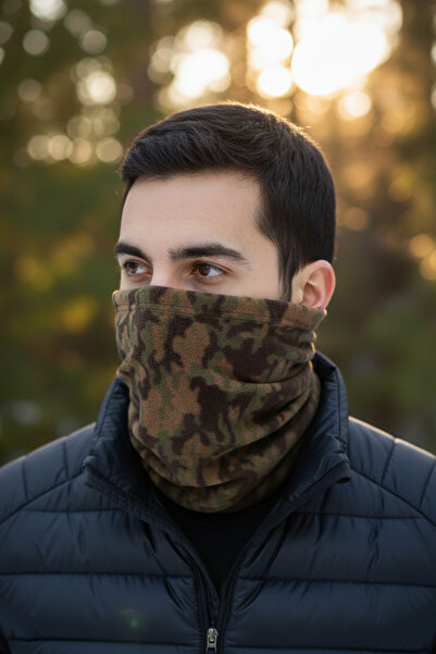Mrey Camouflage Winter Thermal Fleece Drawstring Beanie Hat Scarf Beanie That Can Be Used as a Neck Gaiter