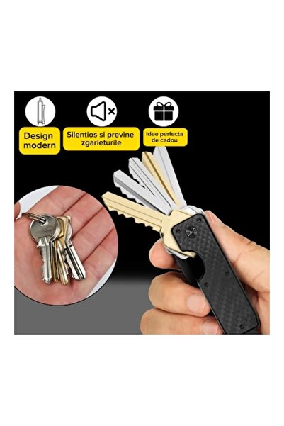 RAVADINO Slim carbon fiber key wallet Ravaldi, compact organizer, unisex, black/green