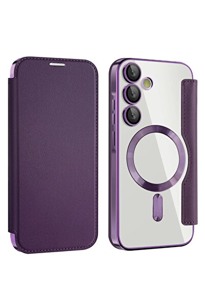 Samsung Husa pentru A55 (A556), Magnet, RFID protect, Leather, Chrome Edge, V...