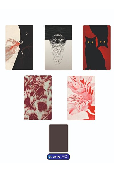 ON DİJİTAL BASKI MERKEZİ Kırmızı Temalı 5 Adet Buzdolabı Magnet Seti