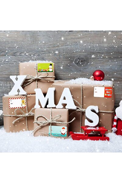 Generic 500 Pcs Christmas Gift Tag Stickers Roll Self Adhesive Santa Name Labels Holiday Present Wrapping