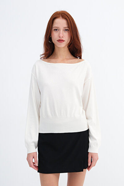 Addax Boat Neck Knitwear Sweater K10330
