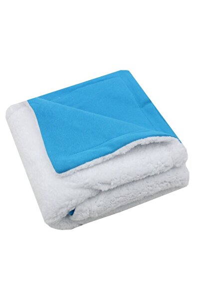 PRICHINDEL Deluxe Teddy Blanket, cotton reverse turquoise, 80 x 100 cm, white