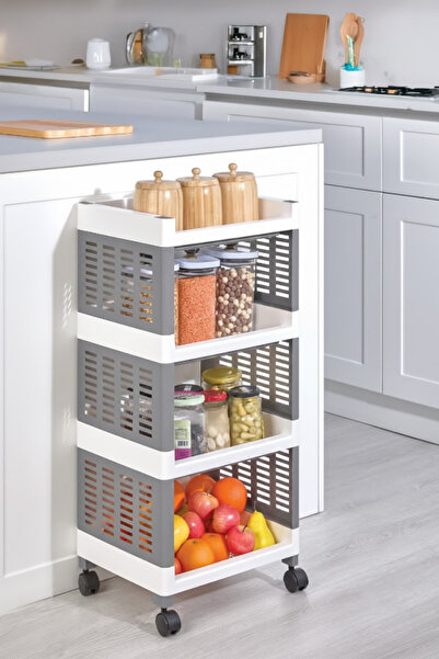 grimorlife 4 Katlı Tekerlekli Çok Amaçlı Düzenleyici – Plastik Saklama & Orga...