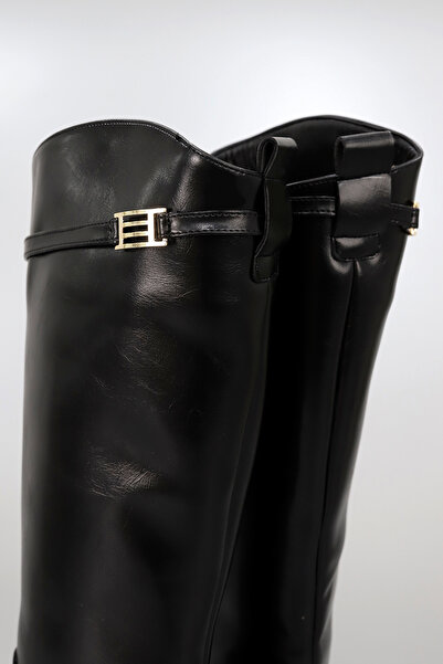 kajal ayakkabı Btbr09 Flat Bottom Non-Zippered Boots