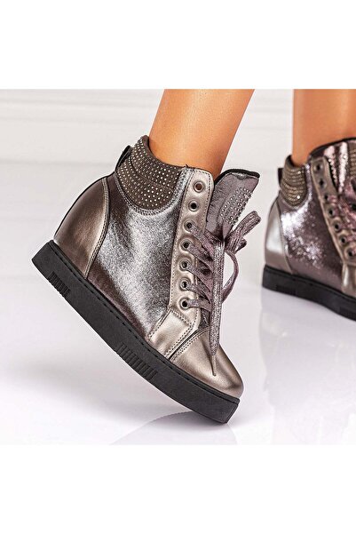 Lush Fashion Women's Grey Boots Made of Eco-Leather with Orthopedic Sole Code: BBK-29 (D2)