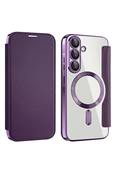 Samsung Husa MagFlip pentru A56 (A566), Magnet, RFID protect, Leather, Chrome...