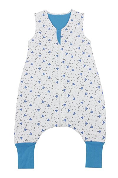 PRICHINDEL Summer sleeping bag with feet, Moon and Stars, blue