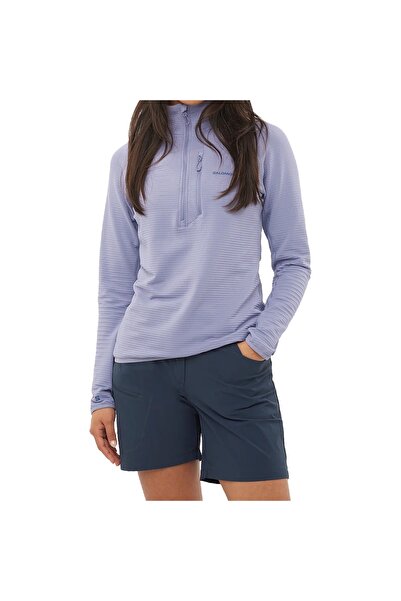 Salomon Essential Lightwarm Women Full Zip Fleece Blue Granite Lc2446000