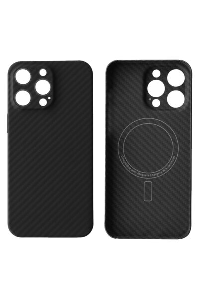 Apple Кейс Kevlar за iPhone 15 Plus, арамидни влакна, MagSafe UltraThin, чере...