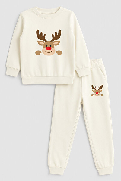 MODA Geyik Anul Nou Moș Crăciun Crăciun cu imprimeu guler rotund Trening pent...