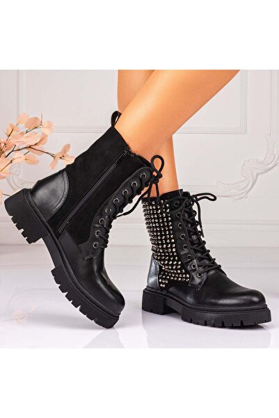 Lush Fashion Ghete Dama Negre din Piele Ecologica Cod: 1411-PA (L4)