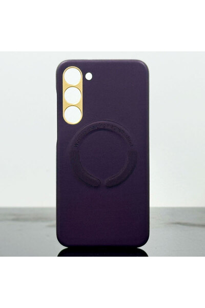 Samsung Θήκη Kraft για S23, MagCase, -Δέρμα, Μωβ