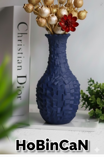 Pelirum Dekoratif Modern Küplü Desen Vazo 20 cm