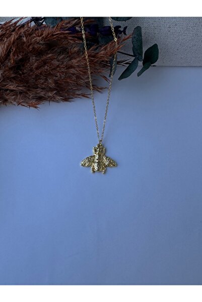 M Miel Kadın arı figürlü paslanmaz çelik kolye