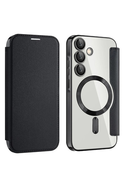 Samsung Θήκη MagFlip για A55 (A556), Μαγνήτης, Προστασία RFID, Δέρμα, Χρωμιωμ...