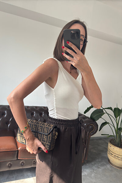 MAGARDE New Season Draped Strap Tank Top - Ecru