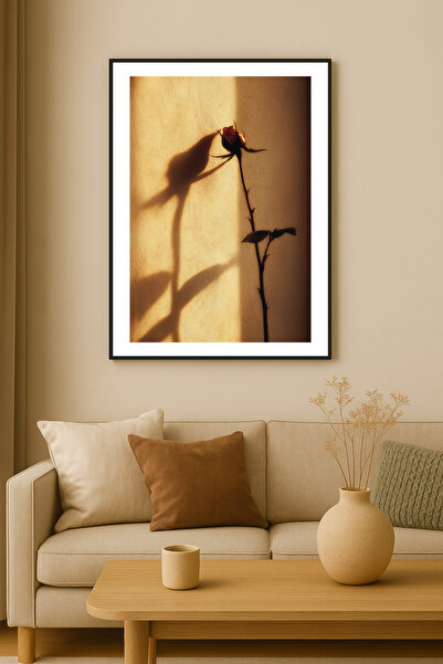 sayetablo Narise - Gerçek Cama Baskı Siyah Alüminyum Metal Çerçeveli Tekli Çi...