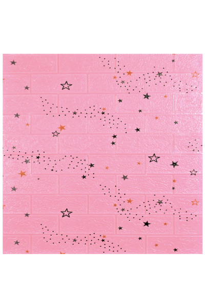 SDEPOT Set de 20 plăci de tapet S DEPOT®, grosime 3 mm, 70x77 cm, imitație de cărămidă, model stea, roz