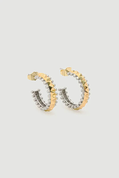 Gusto Double Color Earrings - Silver