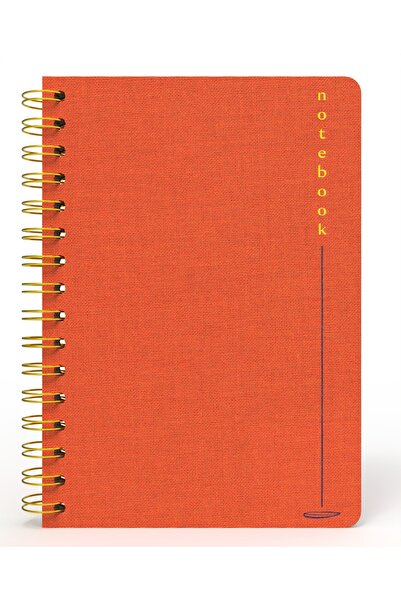 Meli Melek Melimelek Checkered Notebook Orange (Cloth Cover) - Ceyda Düvenci