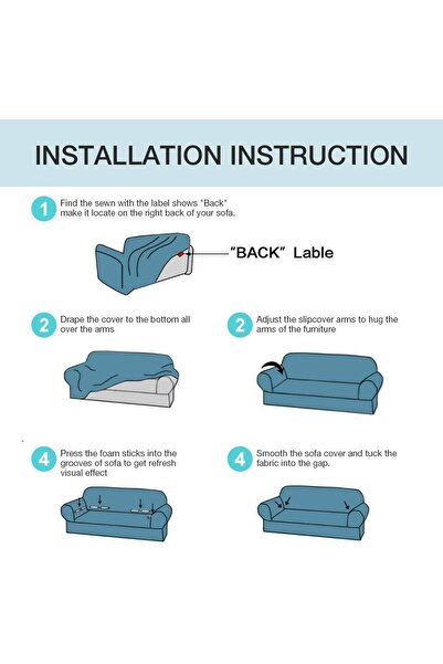 Aputue 190-230cm Stretch Sofa Cover - Universal Slipcover with Pillowcase, Wa...