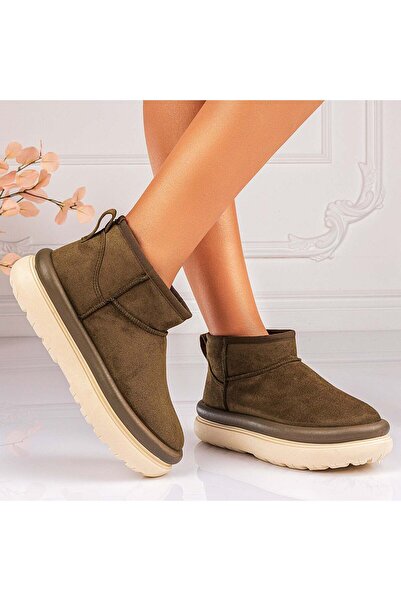 Lush Fashion Women's Green Suede Boots Code: LT340-4 (I6)