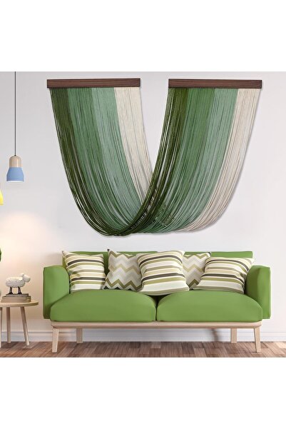 X LOT نسيج بوهو أخضر مصبوغ بالغمس للتعليق على الحائط من المكرمية لغرفة النوم وغرفة المعيشة بمقاس 18 عرض × 3