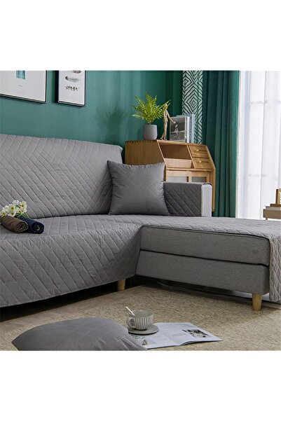 MOTIM L Shape Sofa Cover, Dark Grey, Left Chair S 200cm