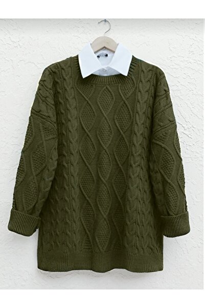 Vaniza Standard Size Honeycomb Patterned Knitwear Tunic Sweater