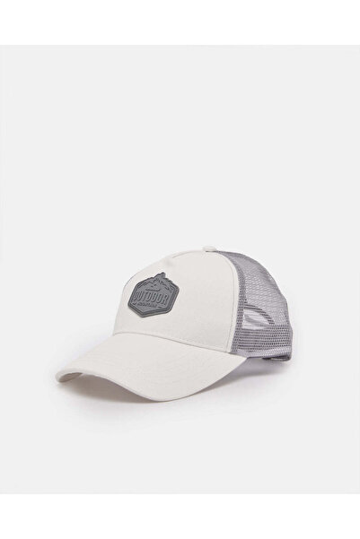 REDTAG Men White And Grey Embellished Cap