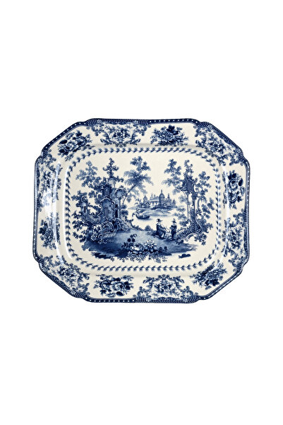 Lucky Art طبق تقديم فلورانتين 31 سم أزرق